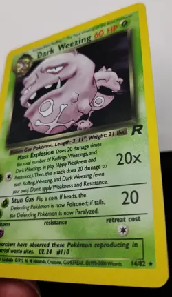 Pokemon Vintage EN Dark Weezing Team Rocket Set Holo Rare #014/082 LP-NM - Image 4