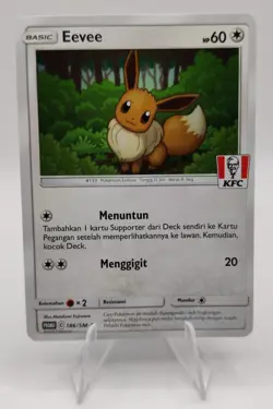 Pokemon EN KFC Stamped Promo Eevee 186/SM-P Indonesian Exclusive NM-MT - Image 1