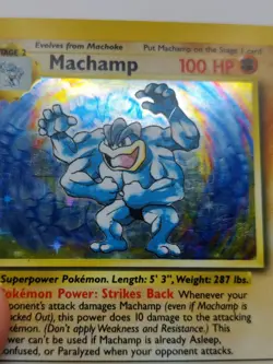 Pokemon Vintage EN Machamp 1st Edition Base Set Holo Rare #008/102 LP - Image 2