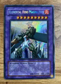 Yu-Gi-Oh! TCG Elemental Hero Magma Neos TAEV-EN043 Secret Rare 1st Edition - Image 1