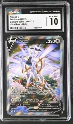 CGC 10 Arceus V Alt Art Brilliant Stars 166/172 Pokemon Card FA SWSH 2022 - Image 1