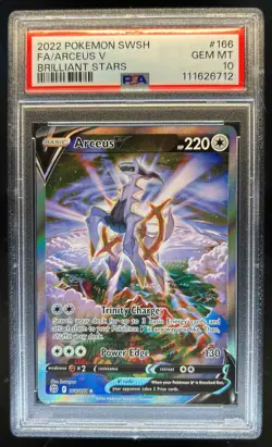 2022 Pokemon SWSH Brilliant Stars Arceus V #166/172 PSA 10 - Image 1