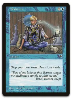 Meditate #76 (LP) Tempest TMP Magic MTG - Image 1