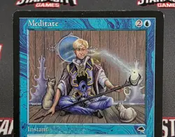 MTG Meditate- DAMAGED/INKED -Tempest Magic the Gathering Card # 76 - Image 3