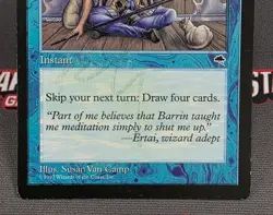 MTG Meditate- DAMAGED/INKED -Tempest Magic the Gathering Card # 76 - Image 4