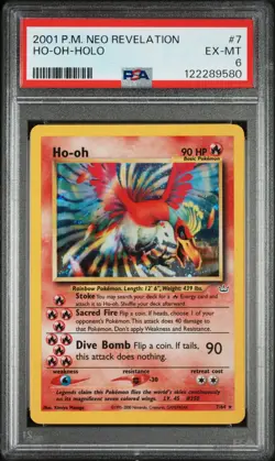 2001 POKEMON NEO REVELATION #7 HO-OH-HOLO PSA 6 - Image 1