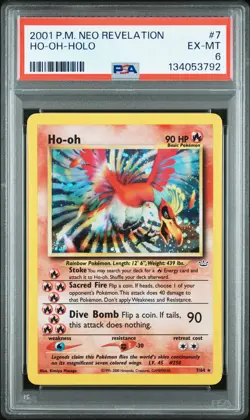 2001 POKEMON NEO REVELATION #7 HO-OH-HOLO PSA 6 - Image 1