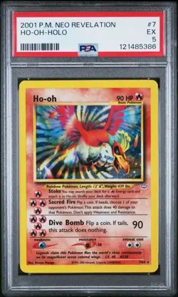 PSA 6 (EX) - Ho-oh #7 Holo - 2001 Pokemon TCG Neo Revelation - Image 1