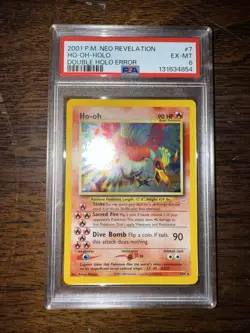 2001 Pokemon Neo Revelation Double Holo Error #7 HO-OH-HOLO PSA 6 - Image 4