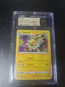 Pokemon Jolteon SWSH094 Battle Styles Black Star Promo Holo Card CGC PRISTINE 10 - Image 1