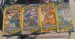 Pokemon Unbroken Bonds 3 Card Booster Packs Factory Sealed Artset (4 packs) - Image 1