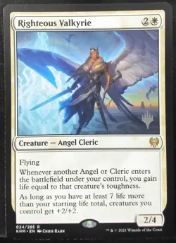 Righteous Valkyrie 024 Kaldheim Promo Stamped regular NM - Image 1