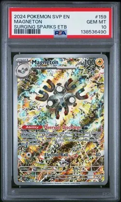 Pokemon TCG Surging Sparks ETB SVP EN Magneton 159 Black Star Promo PSA GEM 10 - Image 1