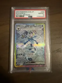 Pokemon TCG Glaceon EX SAR 206/187 SV8a Japanese Terastal Festival PSA 10 - Image 2