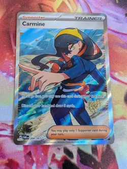 Pokemon 2024 Carmine 204/167 Sv06 Twilight Masquerade Holo NM Ultra Rare Trainer - Image 1