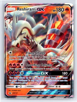 Pokemon TCG Pokemon Reshiram GX Reshiram Holo SM Sun & Moon Promo SM137 - Image 1