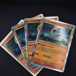 4x Lunatone Holo Rare Playset 074/132 Pokemon Mega Evolution English - Image 1