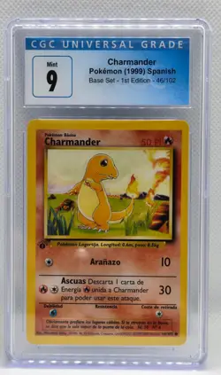 CGC 9 (SPANISH) Pokemon TCG Charmander Base Set 46/102 Regular 1st Edition - Image 1