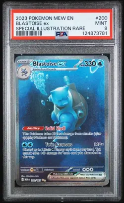 Pokemon TCG Scarlet & Violet 151 Blastoise ex #200/165 SIR Mint PSA 9 - Image 1
