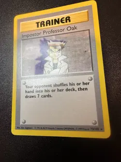 Imposter Professor Oak Base Set #073/102 Shadowless Pokemon Rare NM - Image 2