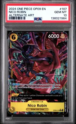 2024 ONE PIECE OP09-EMPERORS IN THE NEW WORLD ALTERNATE ART NICO ROBIN PSA 10 - Image 1