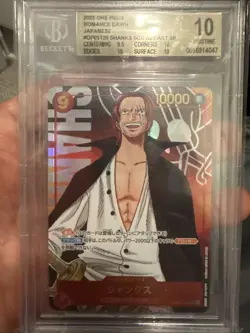 2022 One Piece Romance Dawn Japanese Shanks OP01-120 SEC BGS 10 - Image 1