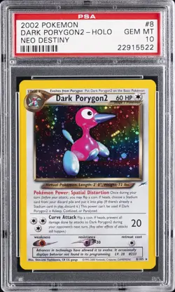 2002 POKEMON NEO DESTINY #8 DARK PORYGON2-HOLO PSA 10 - Image 1