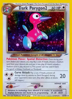 Dark Porygon2 - 8/105 - Pokemon Neo Destiny Unlimited Holo Rare Card WOTC LP - Image 1