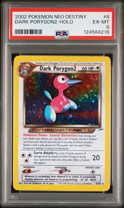 2002 POKEMON NEO DESTINY #8 DARK PORYGON2-HOLO PSA 6 - Image 1