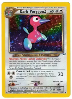 Pokemon Dark Porygon2 8/105 Neo Destiny 1995-2000 Holofoil Rare - Image 1