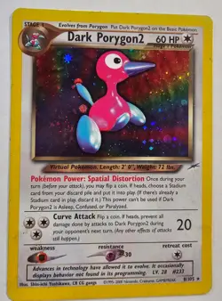 Pokemon Neo Destiny 8/105 Dark Porygon2 2000 Holo Rare Great Stars - Image 1