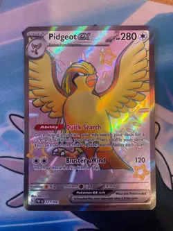 Pidgeot ex Full Art 221/091 Paldean Fates Pokemon Card - Image 1