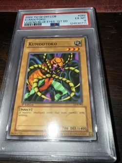 PSA 9 - Yu-Gi-Oh Card - LOB-082 - KUMOOTOKO (common) *1st Edition* - EX-MT - Image 1