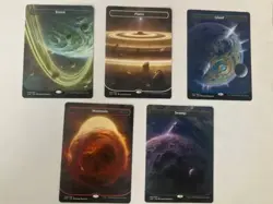 Orbital Land Set of 5 - Full Art Lands - Unfinity - MTG Magic - Image 1