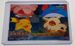 1999 Topps Pokemon Movie Edition Looks Like Trouble... Blue Logo Pikachu - Image 1