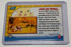 1999 Topps Pokemon Movie Edition Looks Like Trouble... Blue Logo Pikachu - Image 2