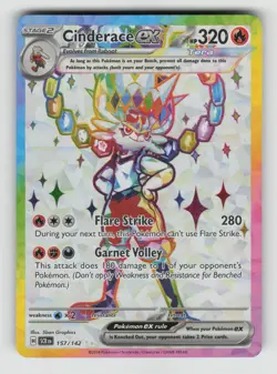 Pokemon - Cinderace ex - 157/142 SV07: Stellar Crown - Ultra Rare - NM - Image 1