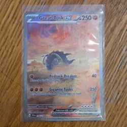 Pokemon Great Tusk ex 246/198 Scarlet & Violet Illustration Rare Full Art Holo - Image 1
