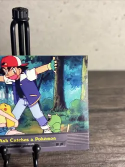 EP3 Ash Catches A Pokemon Topps Series 2 TV Animation Ed. Blue Label Pokemon NM - Image 3