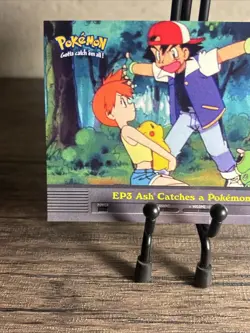 EP3 Ash Catches A Pokemon Topps Series 2 TV Animation Ed. Blue Label Pokemon NM - Image 4