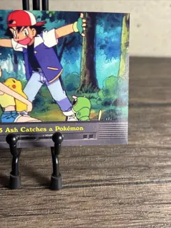 EP3 Ash Catches A Pokemon Topps Series 2 TV Animation Ed. Blue Label Pokemon NM - Image 5