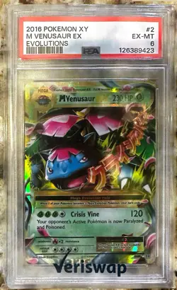 2016 Mega Venusaur EX RARE Pokemon TCG XY Evolutions Holo 2/108 PSA 6 EX MT - Image 1
