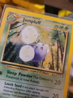 Pokemon TCG Jumpluff 7/111 Neo Genesis Unlimited Holo Rare LP/NM Swirl - Image 1