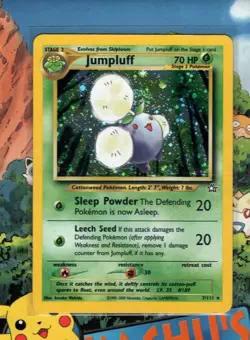 Pokemon TCG Jumpluff 7/111 Neo Genesis Unlimited Holo Rare LP/NM Swirl - Image 2