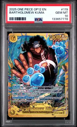 2025 ONE PIECE OP12-LEGACY OF THE MASTER #119 BARTHOLOMEW KUMA PSA 10 - Image 1