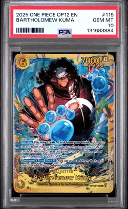 2025 ONE PIECE OP12-LEGACY OF THE MASTER #119 BARTHOLOMEW KUMA PSA 10 - Image 1