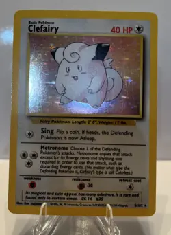 1999 Pokemon Clefairy Card 5/102 Base Set Unlimited MP - Image 2