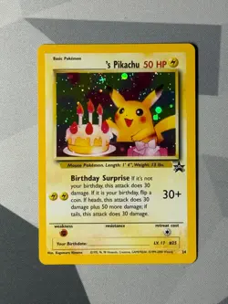 Pokemon Cards _____'s Birthday Pikachu 24 Wizards Black Star Promos Promo - Image 1