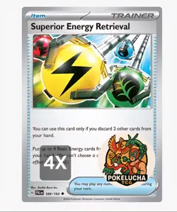 [4x Playset] Superior Energy Retrieval 189/193 SV02: Paldea Evolved Pokemon TCG - Image 1