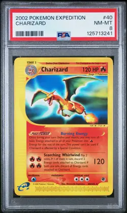 Charizard #40 2002 Pokemon Expedition PSA 8 - Image 1